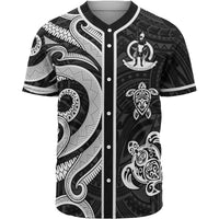 Vanuatu Baseball Shirt - White Tentacle Turtle Unisex White - Polynesian Pride
