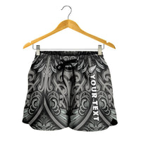 (Custom Personalised) New Zealand Silver Fern Rugby Women Shorts All Black NZ Maori Pattern LT13 - Polynesian Pride