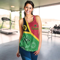 Vanuatu Women Racerback Tank Aboriginal Turtle Mix Sand Drawing LT13 - Polynesian Pride