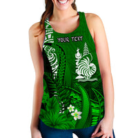 (Custom Personalised) New Caledonia Women Racerback Tank Nautilus Green Polynesian Hibiscus LT13 Green - Polynesian Pride