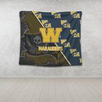 Hawaii - Waipahu High Tapestry - AH Wall Tapestry Medium 80" x 68" Yellow - Polynesian Pride