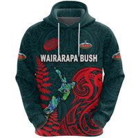 Maori Wairarapa Bush Rugby Hoodie New Zealand Silver Fern - Polynesian Pride