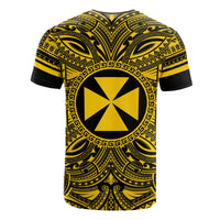 Wallis and Futuna T Shirt Wallis et Futuna Coat of Arms Polynesian Gold Black - Polynesian Pride