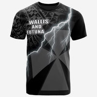 Wallis and Futuna T Shirt Wallis and Futuna Coat of Arms Lighting Thunder Unisex Black - Polynesian Pride