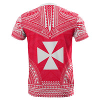Wallis and Futuna All Over T Shirt Wallis and Futuna Coat of Arms Polynesian Tattoo Style Red Version - Polynesian Pride