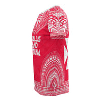 Wallis and Futuna All Over T Shirt Wallis and Futuna Coat of Arms Polynesian Tattoo Style Red Version - Polynesian Pride