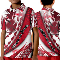 Wallis et Futuna Polo Shirt Artsy Style White LT9 Kid White - Polynesian Pride