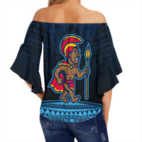 Hawaiian - Polynesian Kanaka Warrior Off Shoulder Waist Wrap Top - Strong Style - AH - Polynesian Pride