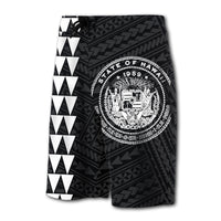 Hawaii Kakau Polynesian Coat Of Arms Board Shorts - White - Polynesian Pride