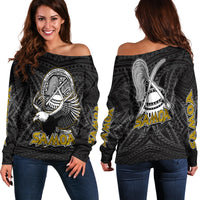 Seal of American Samoa Women Off Shoulder Sweater LT6 - Polynesian Pride