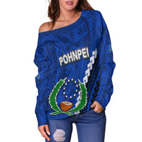 Pohnpei Women's Off Shoulder Sweater Polynesian Style LT6 - Polynesian Pride