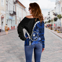 Chuuk Women's Off Shoulder Sweater Polynesian Style LT6 - Polynesian Pride