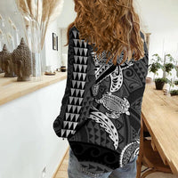 Hawaii Women Casual Shirt Shark and Turtle Mix Kakau LT9 - Polynesian Pride