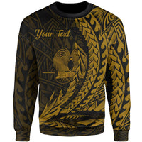 Papua New Guinea Custom Personalised Sweatshirt - Wings Style Gold Color Unisex Gold - Polynesian Pride