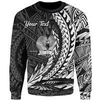 Papua New Guinea Custom Personalised Sweatshirt - Wings Style White Color Unisex Black - Polynesian Pride