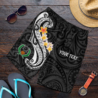 Pohnpei Custom Personalised Men's Short - Pohnpei Seal Polynesian Patterns Plumeria (Black) - Polynesian Pride
