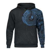 Micronesia All Over Print Hoodie Yap In My Heart Blue Unisex Black - Polynesian Pride
