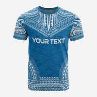 Yap Custom T Shirt Yap Flag Polynesian Chief Tattoo Blue Version - Polynesian Pride