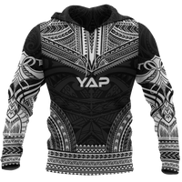 Yap Polynesian Chief Hoodie Black Version Unisex Black - Polynesian Pride