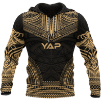 Yap Polynesian Chief Hoodie Gold Version Unisex Gold - Polynesian Pride