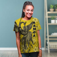 Samoa T Shirt Polynesian Phoenix Bird, Fairytales Bird Yellow - Polynesian Pride