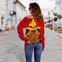 Papua New Guinea Off Shoulder Sweater the One and Only LT13 - Polynesian Pride