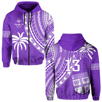 (Custom Text and Number) Fiji Rugby Sevens Hoodie Fijian 7s Tapa Polynesian Purple LT13 - Polynesian Pride