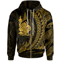 New Caledonia Zip Hoodie Seal New Caledonia Wings Style Unisex Black - Polynesian Pride