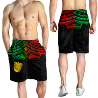 Vanuatu Heart Polynesian Men Short Turtle Sand Drawings LT13 Men's Shorts Black - Polynesian Pride