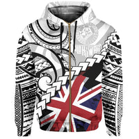 Polynesian Kakau Flag of Hawaii Zip Hoodie - Polynesian Pride