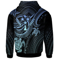 Kosrae Custom Zip up Hoodie Blue Turtle - Polynesian Pride