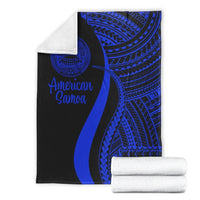American Samoa Premium Blanket - Blue Polynesian Tentacle Tribal Pattern - Polynesian Pride