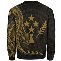 Kosrae Sweatshirt - Custom Personalised Polynesian Pattern Style Gold Color - Polynesian Pride