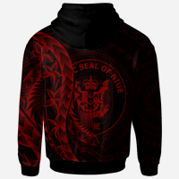 Niue Hoodie Custom Polynesian Pattern Style Red Color - Polynesian Pride