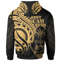 Guam Zip Hoodie Gold Polynesian Patterns Best Guam Ever - Polynesian Pride