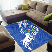 (Custom Personalised) Pohnpei Area Rug - Micronesia Pride Blue - LT12 - Polynesian Pride
