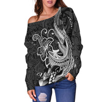 (Custom Personalised) Polynesian Shark Tattoo Hawaii Tribal Women Off Shoulder Sweater - LT12 - Polynesian Pride