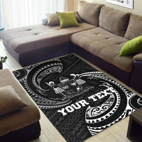Fiji Polynesian Custom Personalised Area Rug - White Tribal Wave - Polynesian Pride