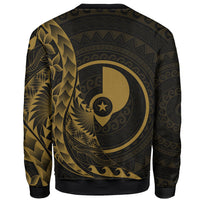 Yap Sweatshirt - Custom Personalised Polynesian Pattern Style Gold Color - Polynesian Pride