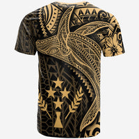 Kosrae T Shirt Humpback Whale & Coat of Arms Gold - Polynesian Pride