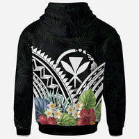 Hawaii Polynesian Zip up Hoodie Hawaii Coat of Arms & Polynesian Tropical Flowers White - Polynesian Pride