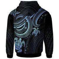 Polynesian Custom Hoodie Blue Turtle - Polynesian Pride