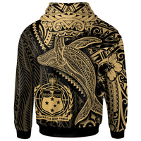 Samoa Hoodie Humpback Whale & Coat of Arms Gold - Polynesian Pride