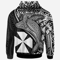 Wallis and Futuna Hoodie Humpback Whale & Coat of Arms White - Polynesian Pride