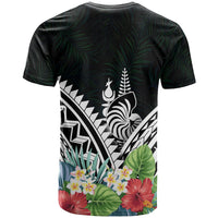 New Caleronia Polynesian T Shirts New Caleronia Coat of Arms & Polynesian Tropical Flowers White - Polynesian Pride