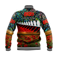 New Zealand Maori ANZAC Baseball Jacket Poppy Vibes - Paua Shell LT8 - Polynesian Pride