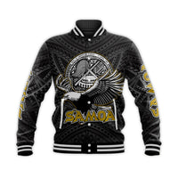 (Custom Personalised) Seal of American Samoa Baseball Jacket LT6 Unisex Black - Polynesian Pride