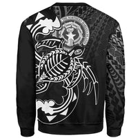 Northern Mariana Islands Sweatshirt - Turtle With Polynesian Waves - Polynesian Pride