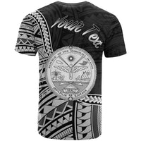 Marshall Islands T Shirt Custom Seal Of Marshall Polynesian Patterns - Polynesian Pride