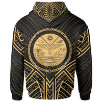 Marshall Islands Hoodie Marshall Islands Seal Gold Tribal Patterns - Polynesian Pride
